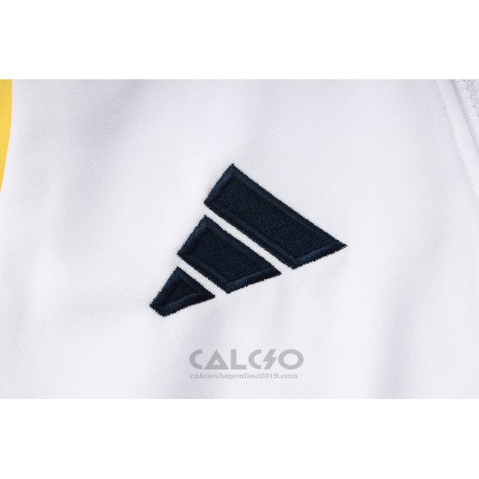 Tuta da Track di Felpa Real Madrid Bambino 2024-2025 Bianco Giallo